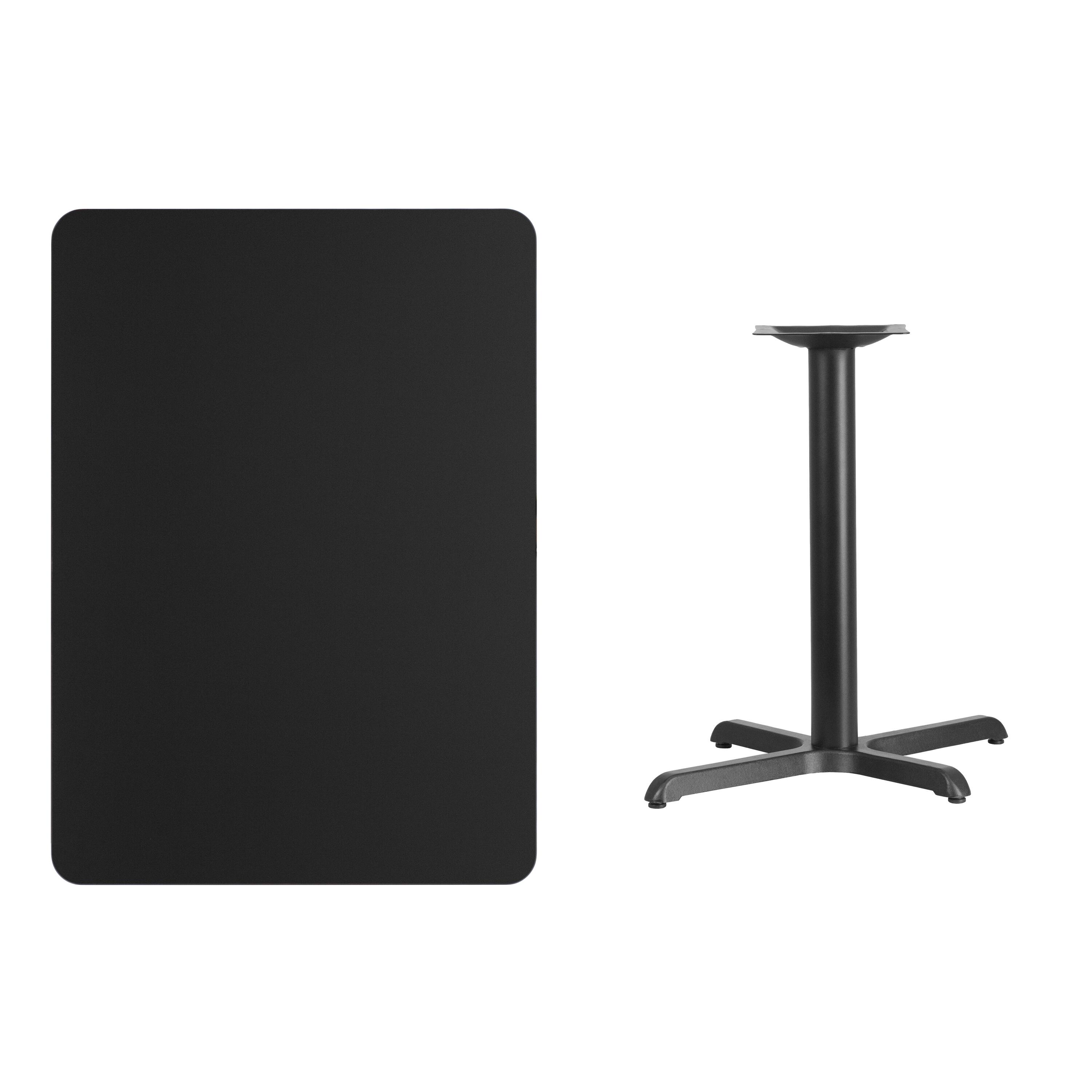 Alt View 2. Emma + Oliver - 30"x42" Rectangular Laminate Table with 23.5"x29.5" Table Height Base - Black.