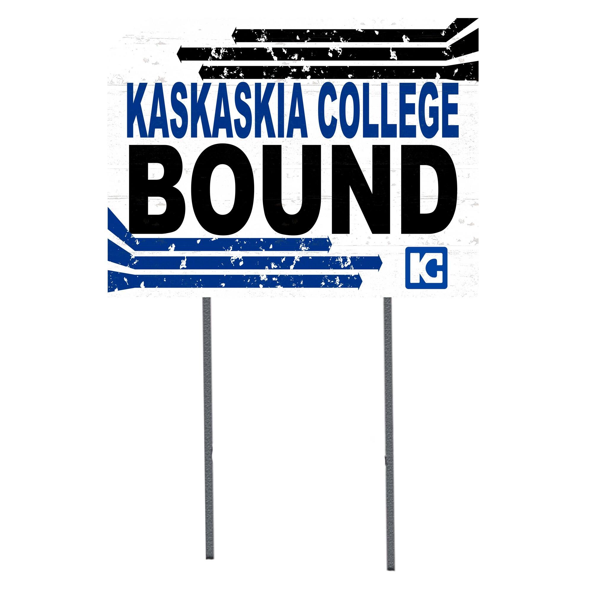 White Kaskaskia College Blue Devils 18" x 24" Bound Yard Sign