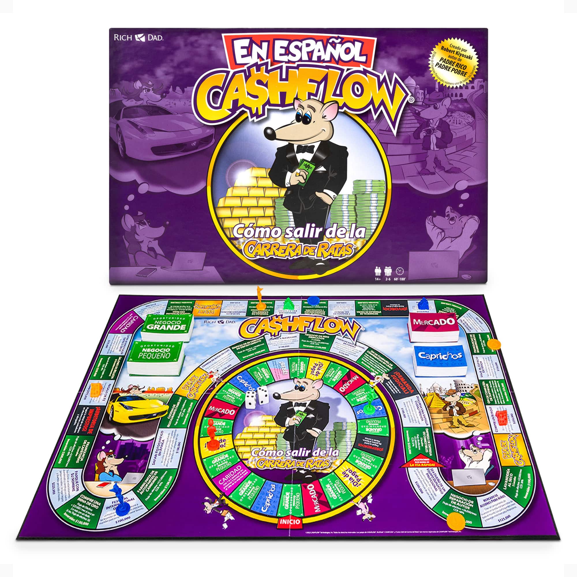 Rich Dad - CASHFLOW Strategic Investing & Educational Board Game, En Español - Purple
