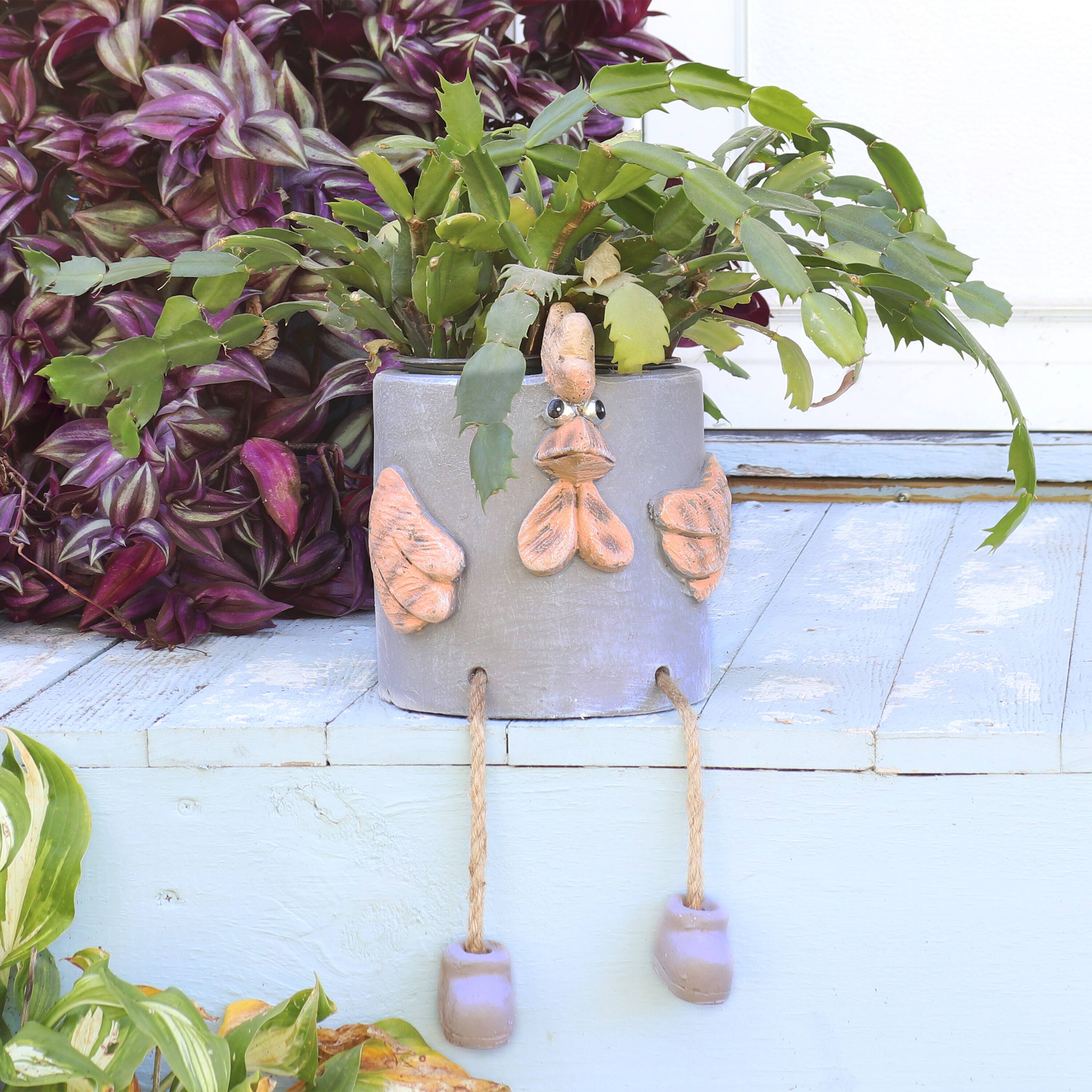 Alt View 4. Sunnydaze - Magnesium Oxide Tate the Turkey Indoor Plater Statue - 6 in - Light Grey.