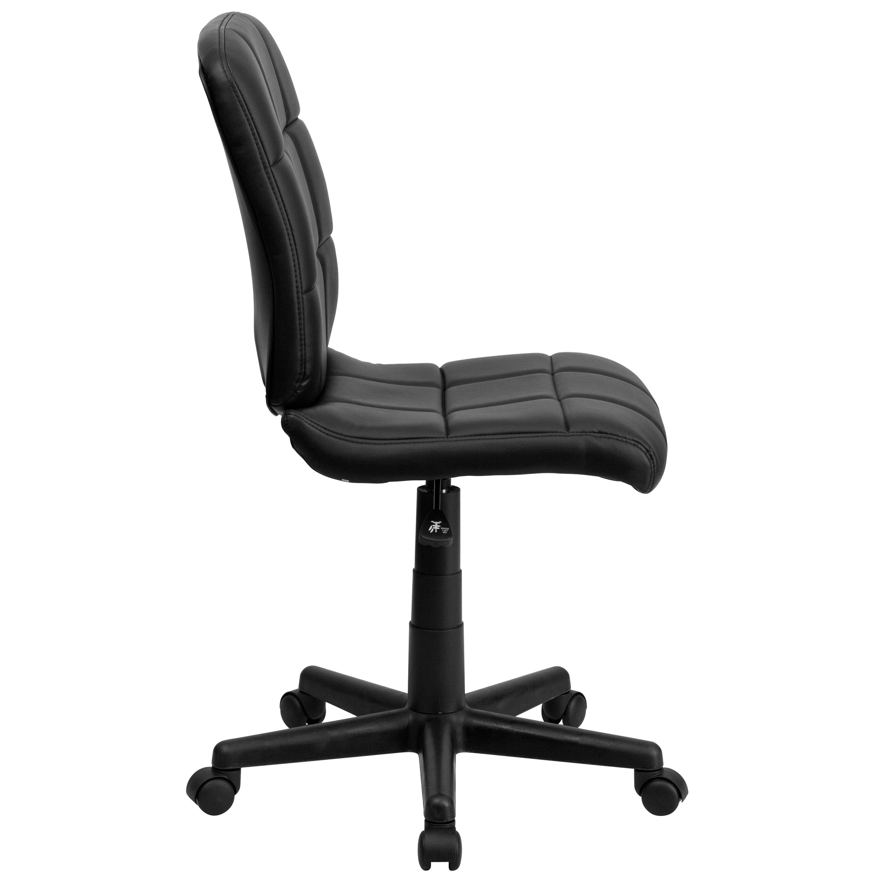 Alt View 6. Emma + Oliver - Mid-Back Quilted Vinyl Swivel Task Office Chair - Black.