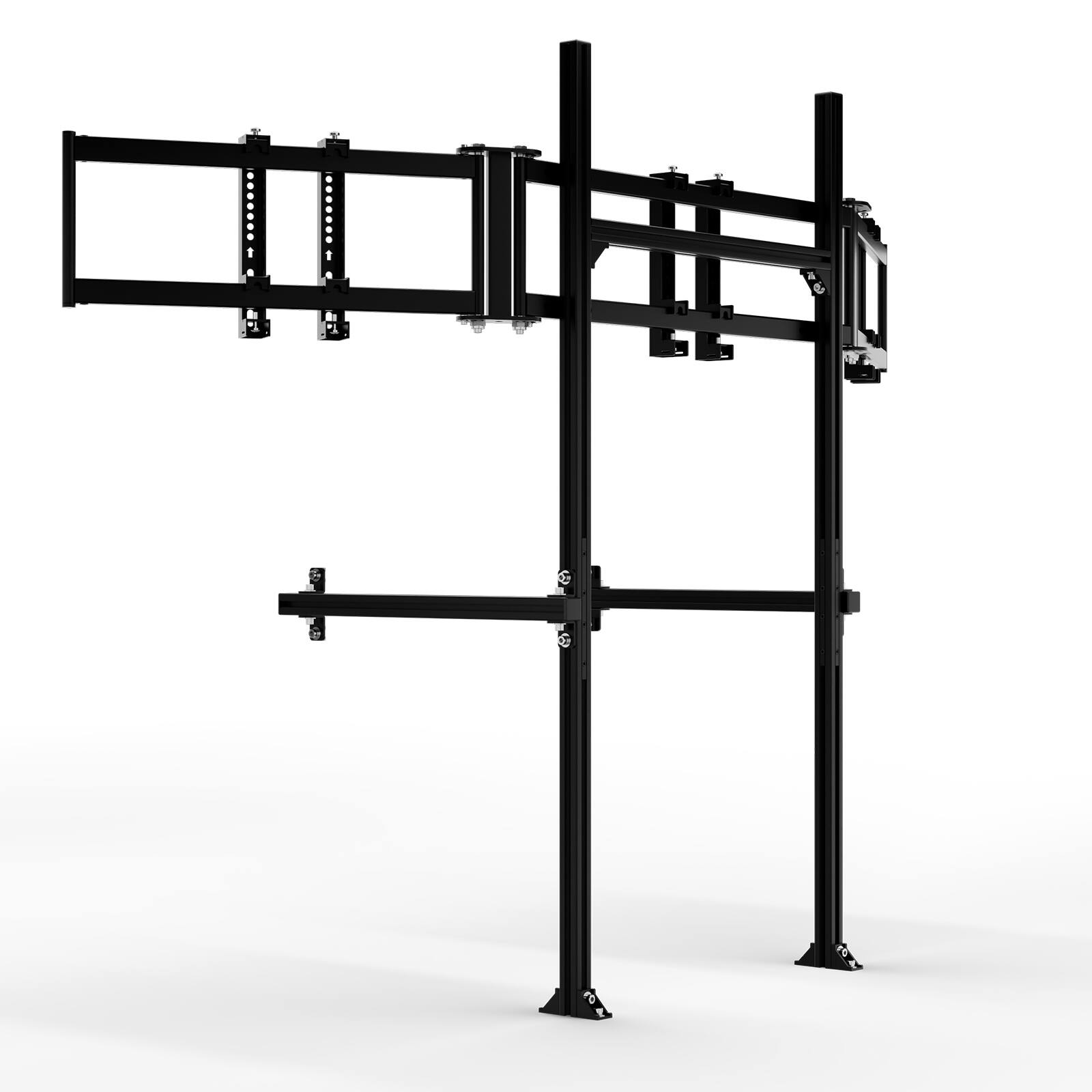 Front. Dardoo - Dardoo 3030 Aluminum Triple Monitor Stand for 27" or 32" Displays, for 95 Cockpit - Black.