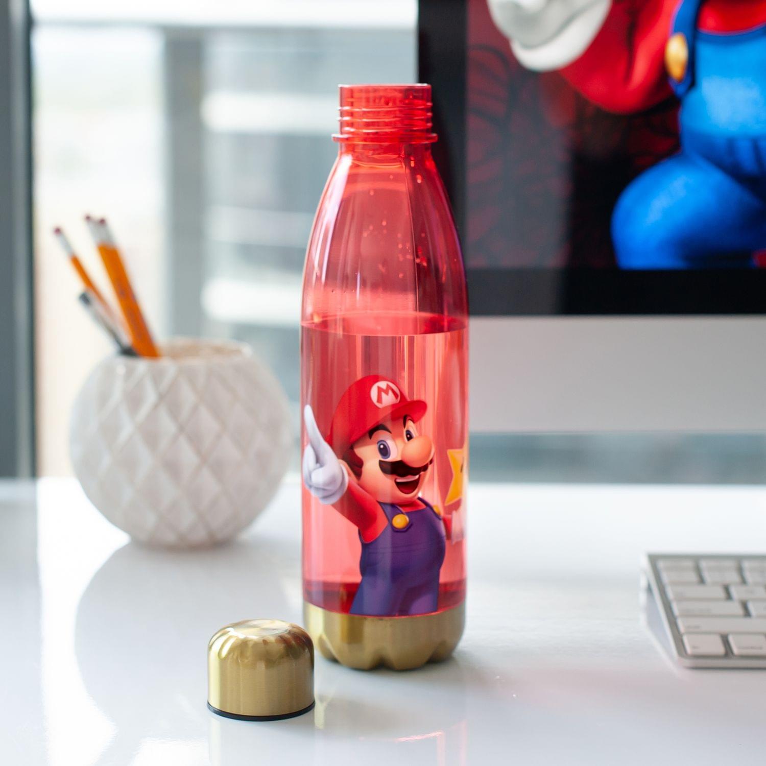 Alt View 4. Super Mario Bros. - Super Mario Bros Red Plastic Water Bottle | 20 oz - Red.
