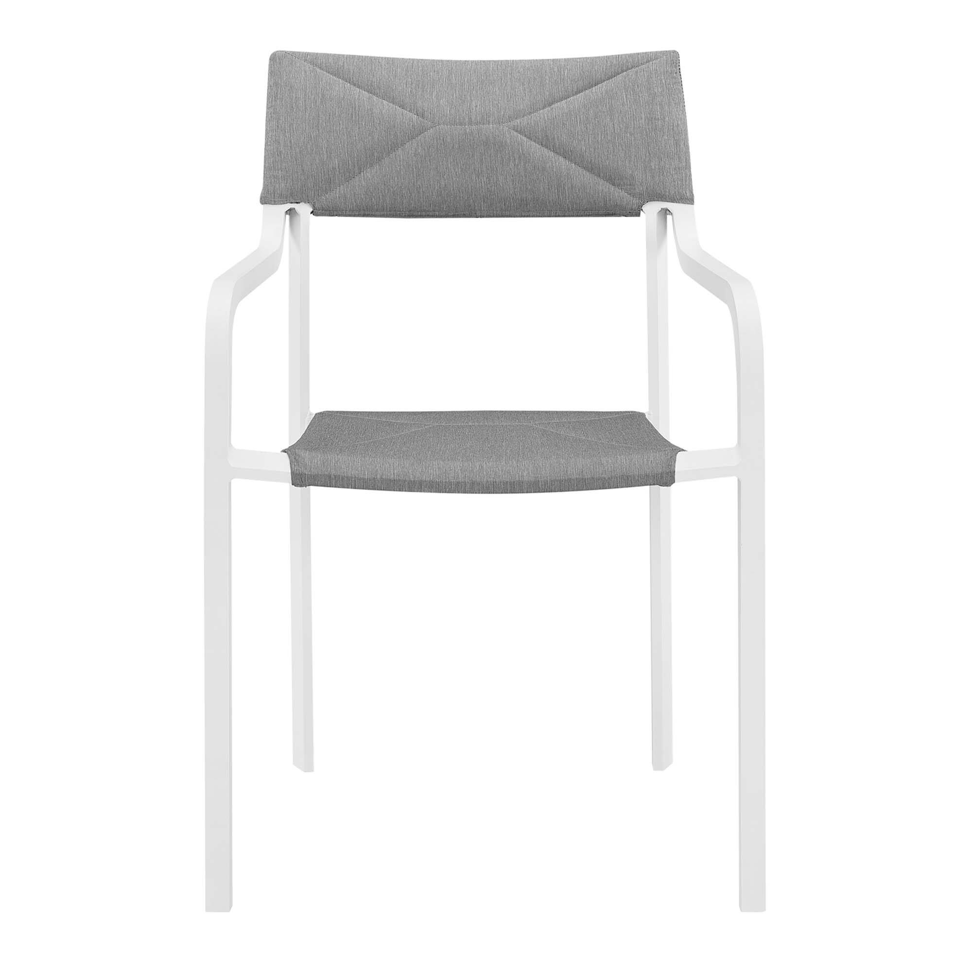Alt View 1. Modway - Raleigh Stackable Outdoor Patio Aluminum Dining Armchair by Modway - White Gray.