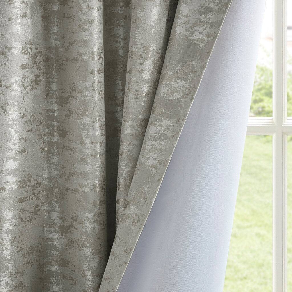 Alt View 4. BreeBe - Jacquard Lined Total Blackout Rod Pocket/Back Tab Curtain Panel(Only 1 Pc Panel) - Multicolor.