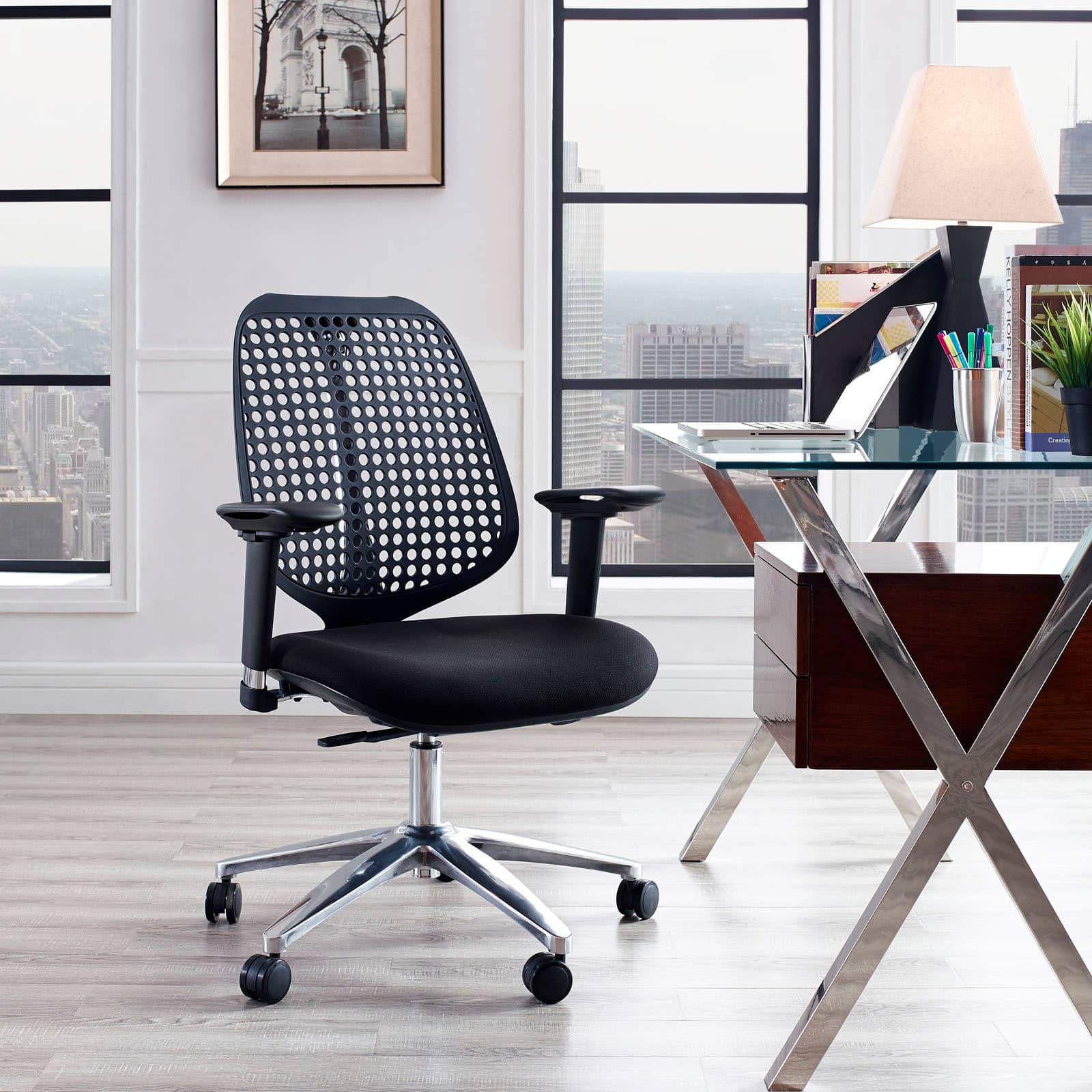 Photos - Computer Chair Modway Reverb Premium Office Chair by  - Black EEI-1173-BLK 