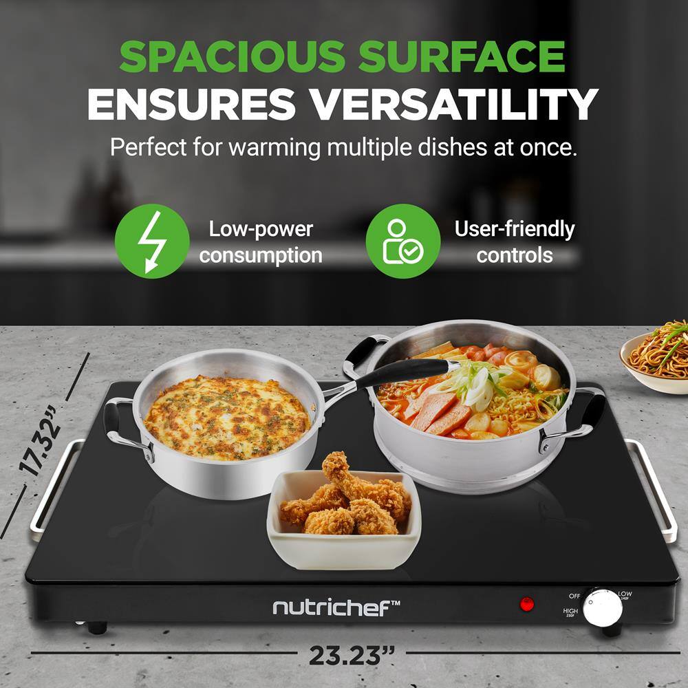 SPACIOUS SURFACE ENSURES VERSATILITY  
Perfect for warming multiple dishes at once.  
Low-power consumption  
User-friendly controls  

17.32"  
23.23"