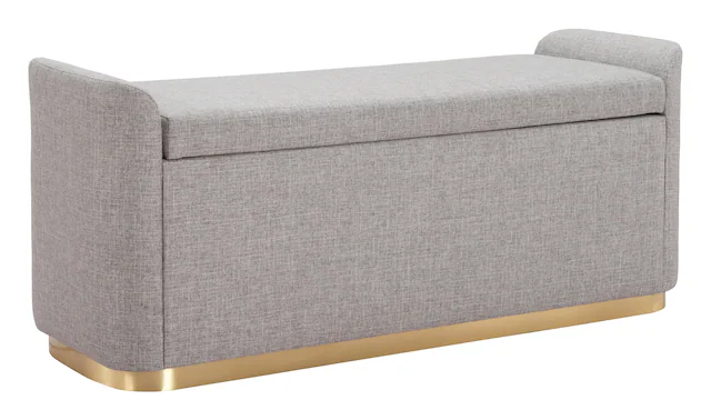Front. Hivvago - Dobo Storage Bench Gray - Gray.