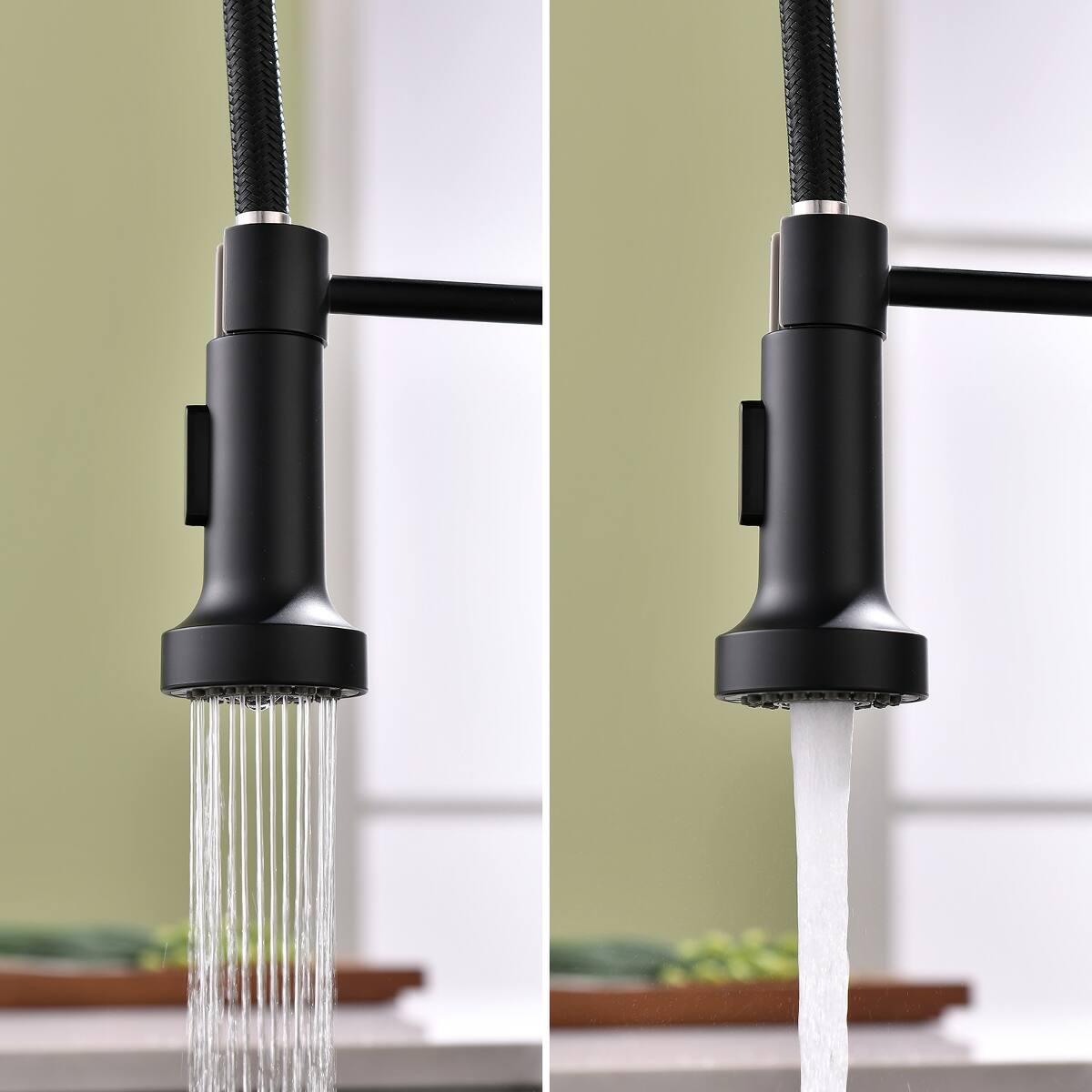 Ropilly Commercial Kitchen Faucet with Pull Down Sprayer, Single Handle ...