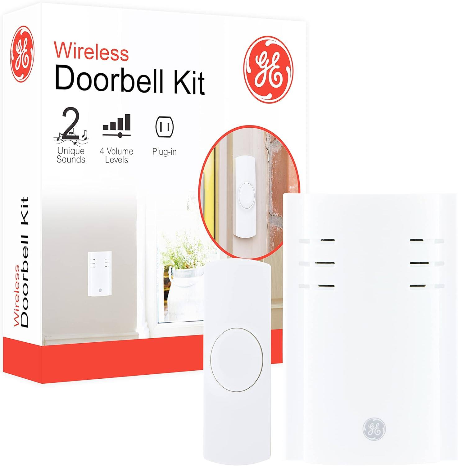Wireless Doorbell Kit

- 2 Unique Sounds
- 4 Volume Levels
- Plug-in

Kit