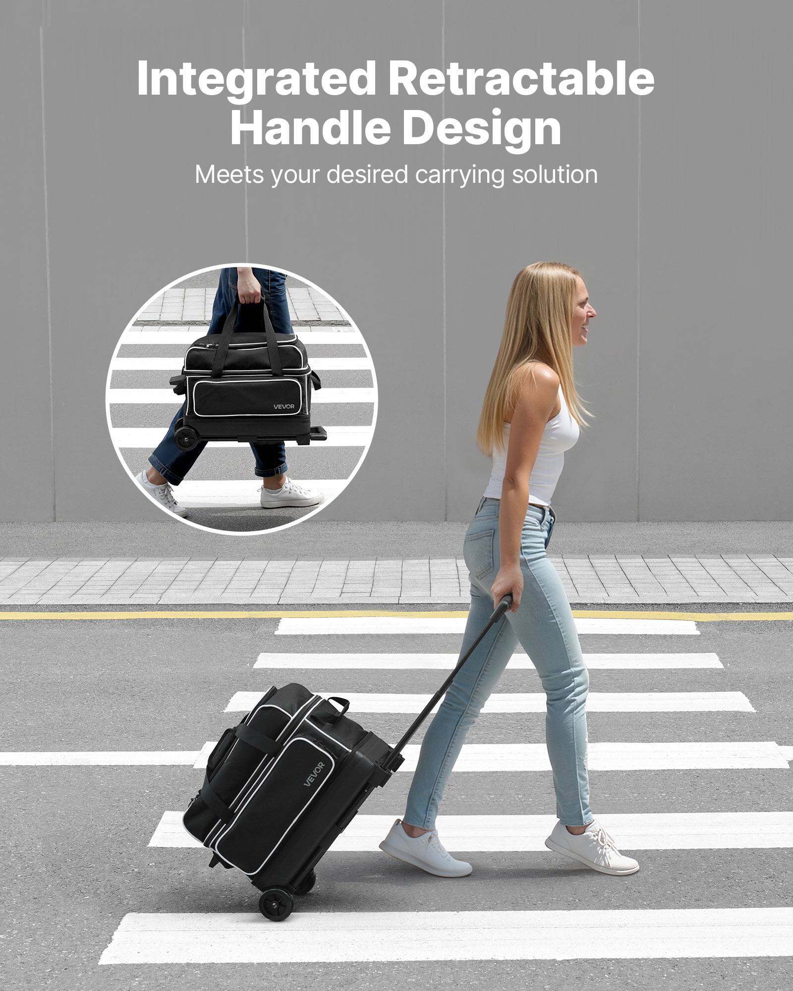 Integrated Retractable Handle Design  
Meets your desired carrying solution  
VEVOR