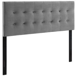 Emily Biscuit Tufted Performance Velvet King Headboard by Modway - Gray