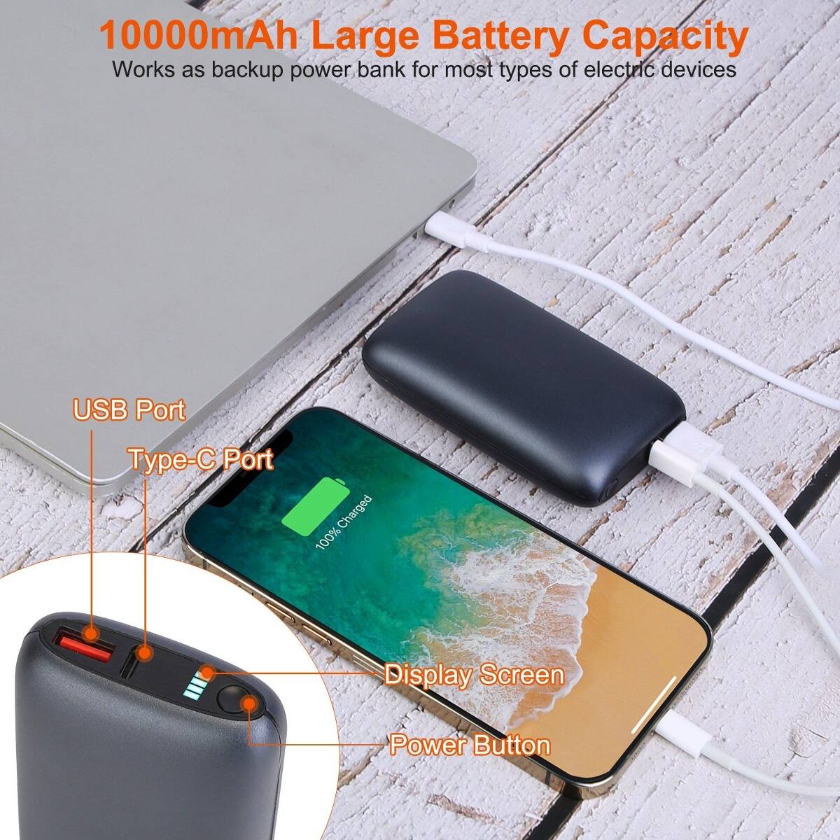Loheer Rechargeable Electric Hand Warmer Double Sided Portable Pocket ...