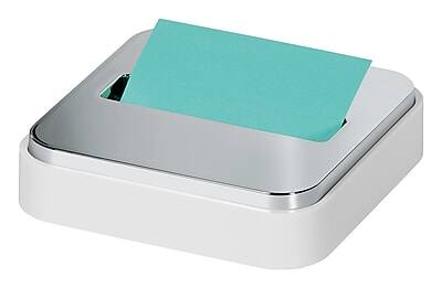 Alt View 1. Post-it - Pop-Up Dispenser for 3" x 3" Notes - Metallic/White.