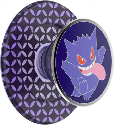 Front. PopSockets - MagSafe PopGrip Universal Magnetic Grip & Stand with Adapter Ring for Cell Phones - Pokemon Enamel Gengar.