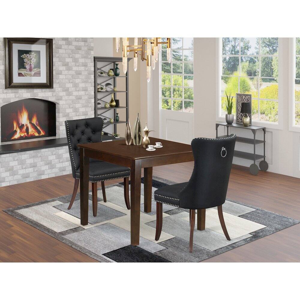 Alt View 7. East West Furniture - 3 Piece Kitchen Table Set for Small Spaces - Mahogany.