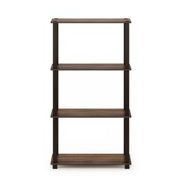Furinno - Turn-S-Tube 4-Tier Multipurpose Shelf Display Rack with Square Tube, Walnut/Brown - Walnut/Brown