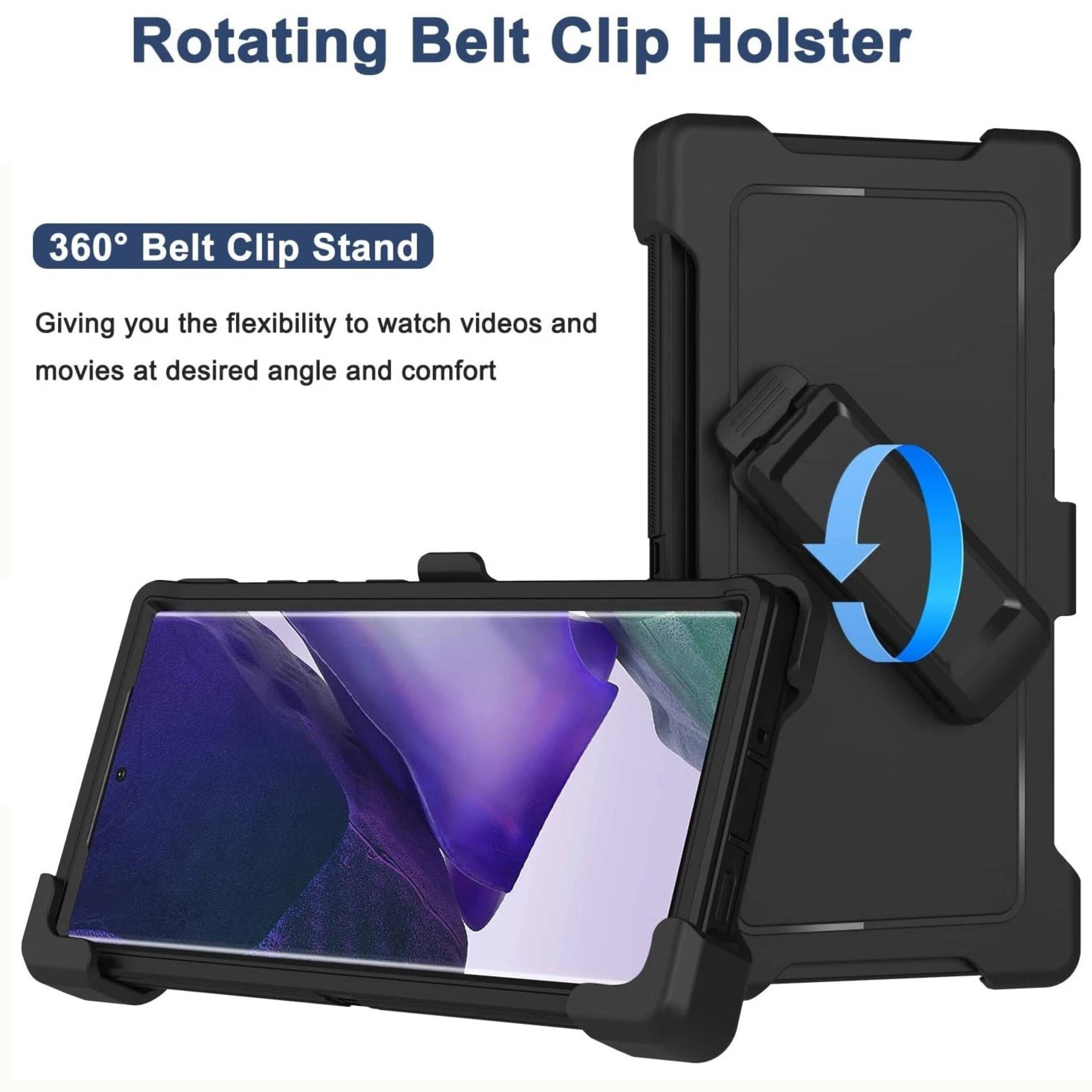 Rotating Belt Clip Holster

360° Belt Clip Stand

Giving you the flexibility to watch videos and movies at desired angle and comfort