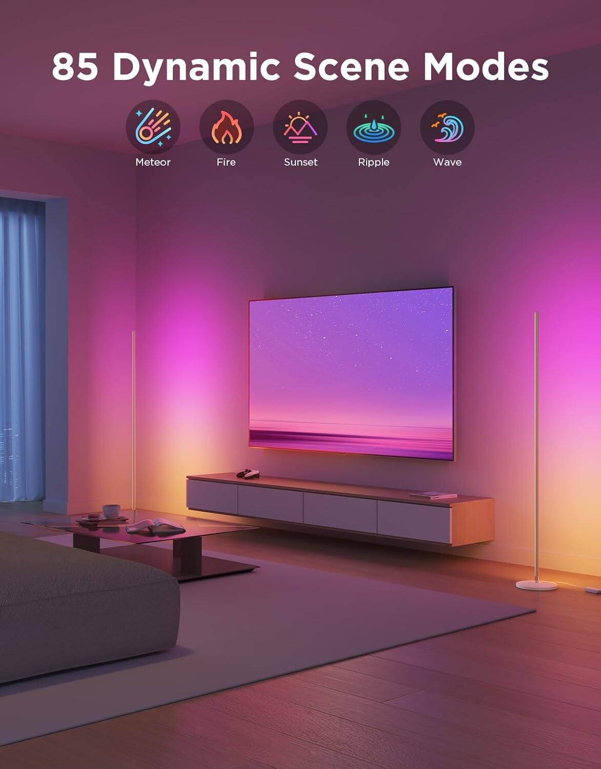 85 Dynamic Scene Modes

Meteor  
Fire  
Sunset  
Ripple  
Wave