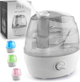 Zulay Kitchen - Zulay Home Cool Mist Humidifiers For Bedroom (2.2L Water Tank) - Quiet Ultrasonic Humidifiers with Auto Shutoff Feature - Gray