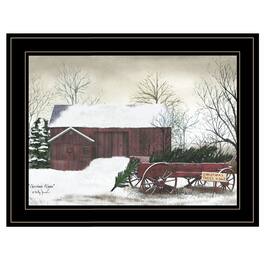 TinyHomie - Christmas Wagon Billy Jacobs Ready to Hang Framed Print Black Frame - White