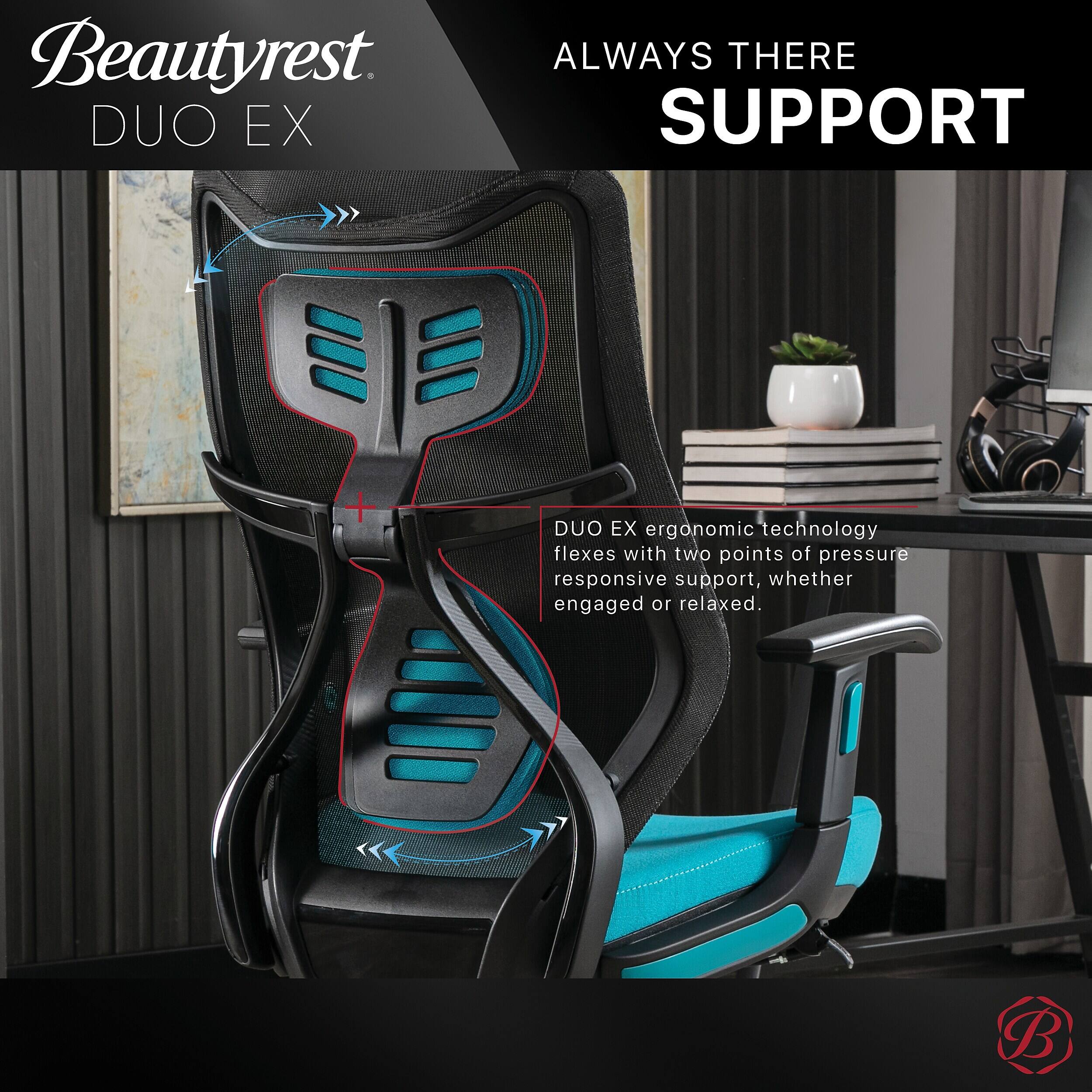 Beautyrest DUO EX

ALWAYS THERE SUPPORT

DUO EX ergonomic technology flexes with two points of pressure responsive support, whether engaged or relaxed.