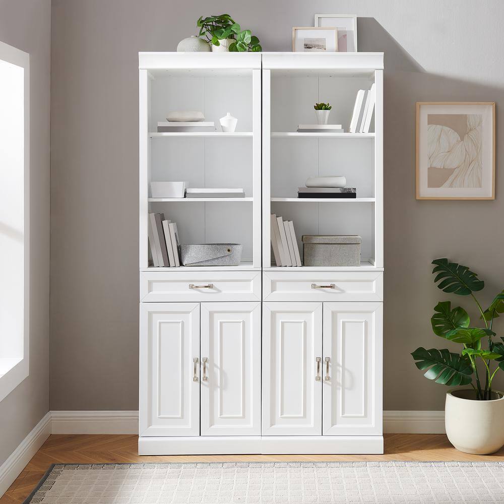 Alt View 10. Crosley Furniture - Stanton 2-Piece Storage Bookcase Set - 2 Bookcases - White.