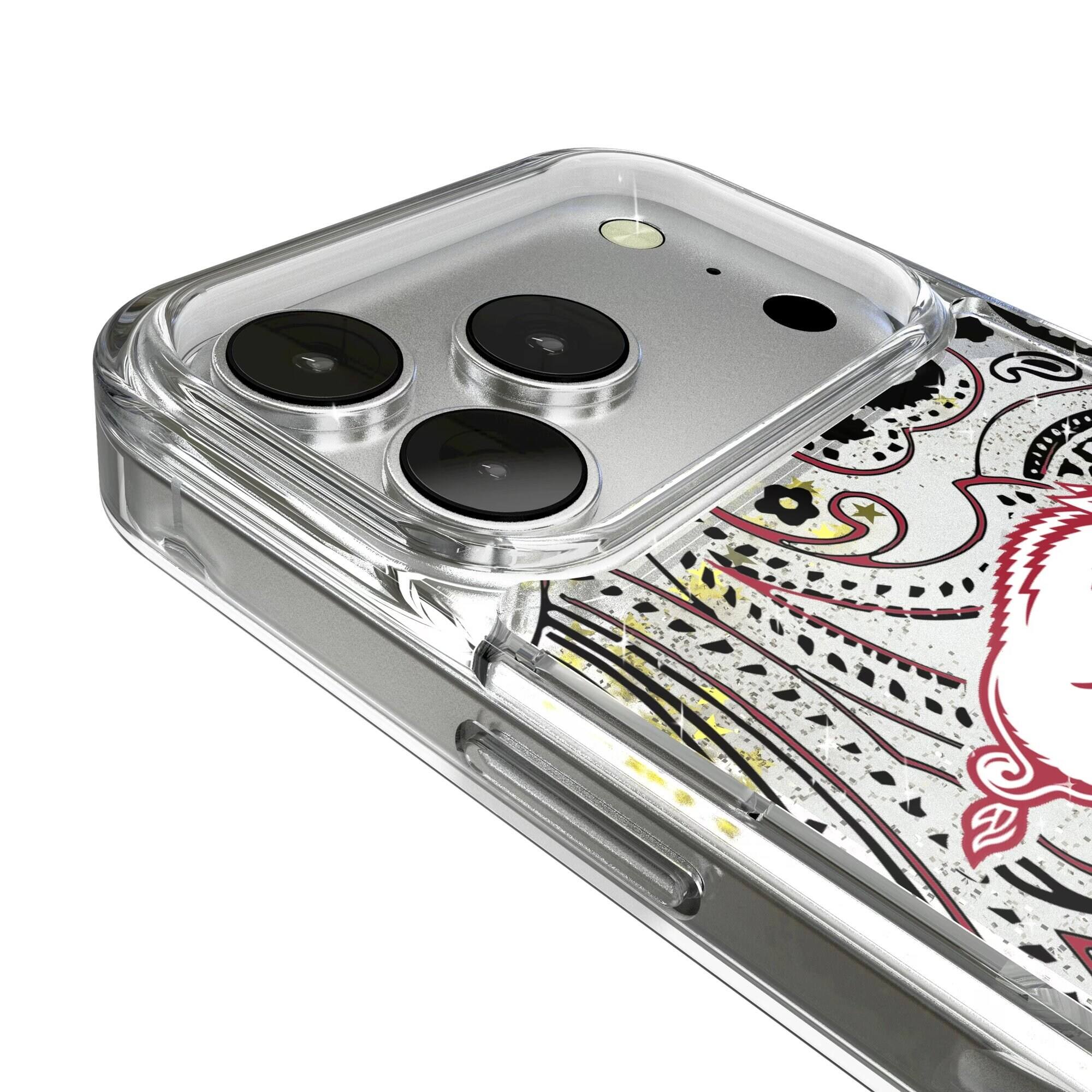 Alt View 2. Keyscaper - Arkansas Razorbacks iPhone Glitter Paisley Design Case - 13 Pro Max - Multicolor.