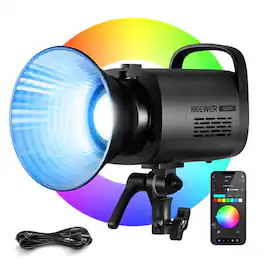 Neewer - 130W RGB LED Video Light - APP/2.4G Controlled COB with Bowens Mount for Studio/Streaming