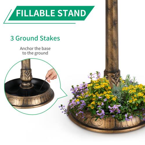 FILLABLE STAND

3 Ground Stakes

Anchor the base to the ground