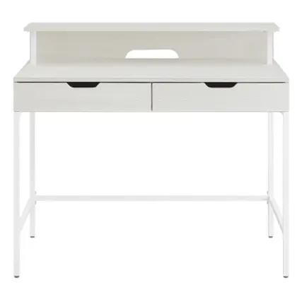 Front. OSP Home Furnishings - Contempo 40" Desk with Shelf hutch - White Oak.