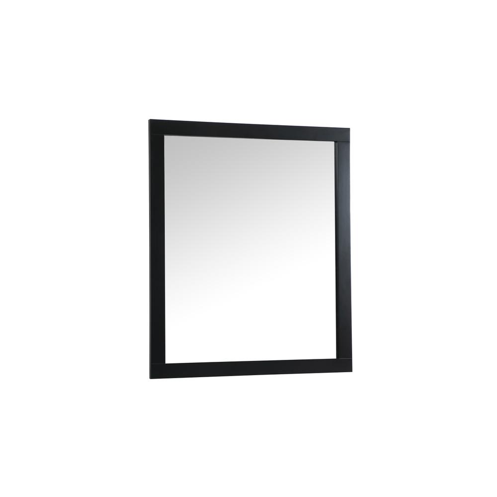 Left. Elegant Decor - Aqua vanity mirror 42x36 inch in black - Black.