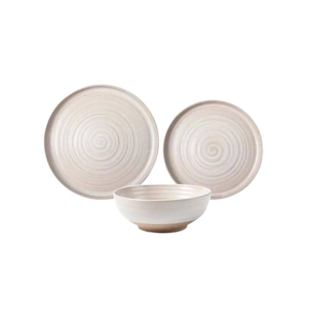 Pacoar Cade - 12 Pieces Brown Stoneware Set - Light Brown