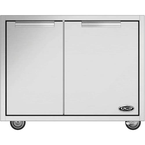 Left View: Summit SPR627OS 24 inch 4.6 Cu. Ft. Capacity Frost-Free Outdoor Compact Refrigerator with Lock; Digital Thermostat; Professional Handle and Adjustable Glass Shelves in Stainless Steel