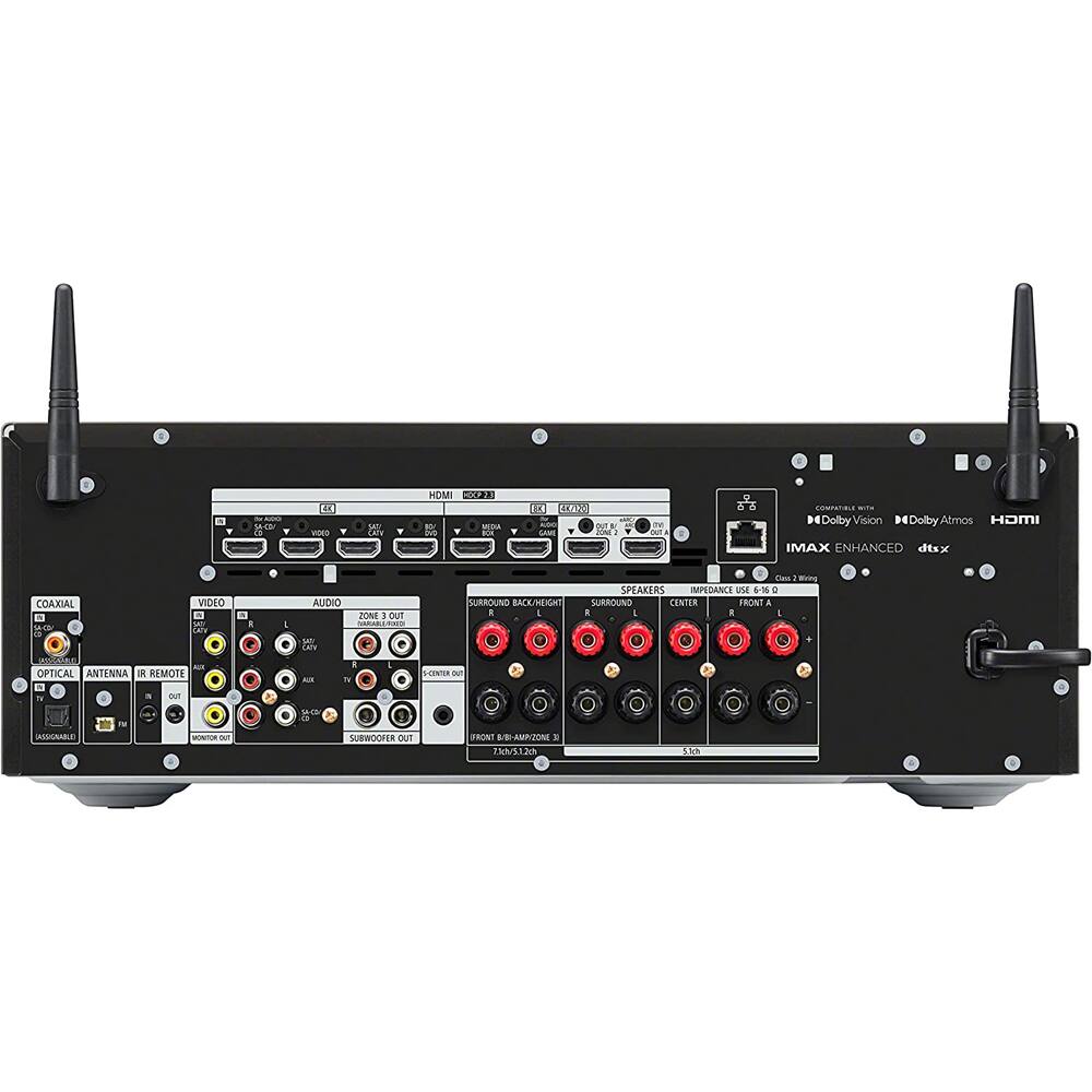 R - 5400  
2I - 14  
Caw HOI 2.  
EN ws i -- EO EaX SAN Par - - .  
O MDolbyVision Vision Dolby Atmos HOMI IMAX ENHANCED dts> x COAXIAL VIDEO - .. de J0-C OPTICAL ANTENNA  
REMOTE a 3 - UT - ASSURABLE - - .  
I AUDIO SURROUND BACK/HEIGHT DONE 3 DT 1 I - 1e LaTS a I vaEs - AlR P O SUBWOOFER oUT UFONT B/-AMAZON . /1 - - Weing SPEAKERS IMPEDANCE Use 6-35  
SURROUNO CENTER FRONT A I I 1 I 10