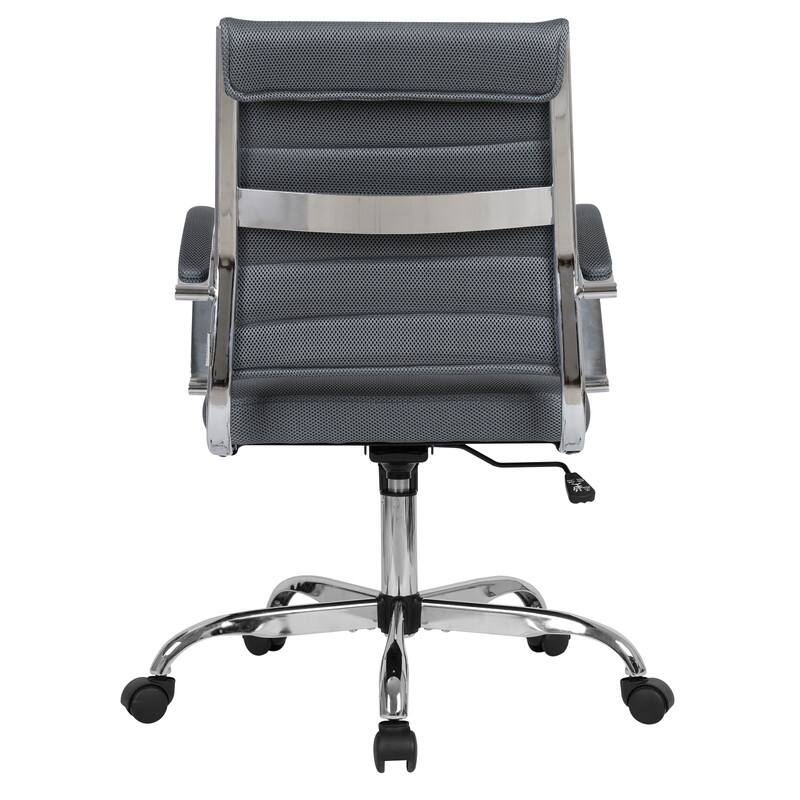 Alt View 6. LeisureMod - Benmar Modern Mesh Office Chair with Adjustable Height, Lumbar Support & 360° Swivel - Grey.