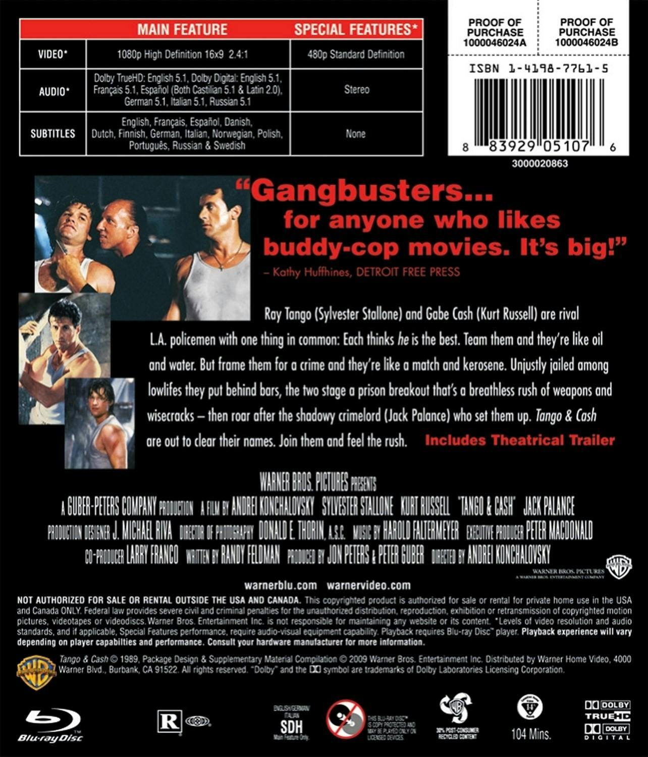 Back. Tango and Cash [Blu-ray].