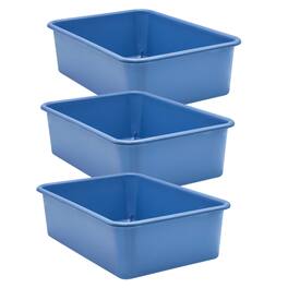 Teacher Created Resources - Slate Blue Large Plastic Storage Bin, Pack of 3