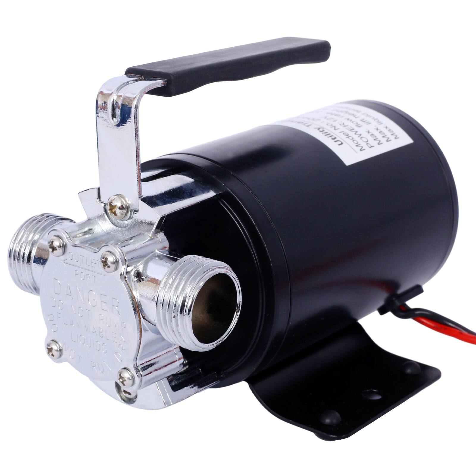 OUTLET PORT  
DANGER  
DO NOT RUN FLAMMABLE LIQUIDS  
DO NOT RUN