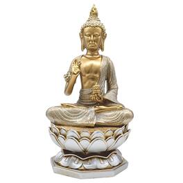FC Design - 11"H Earth Touching Thai Buddha on Lotus Seat Figurine Statue Office Desk Tabletop Home Decor Gift - Multi-Color
