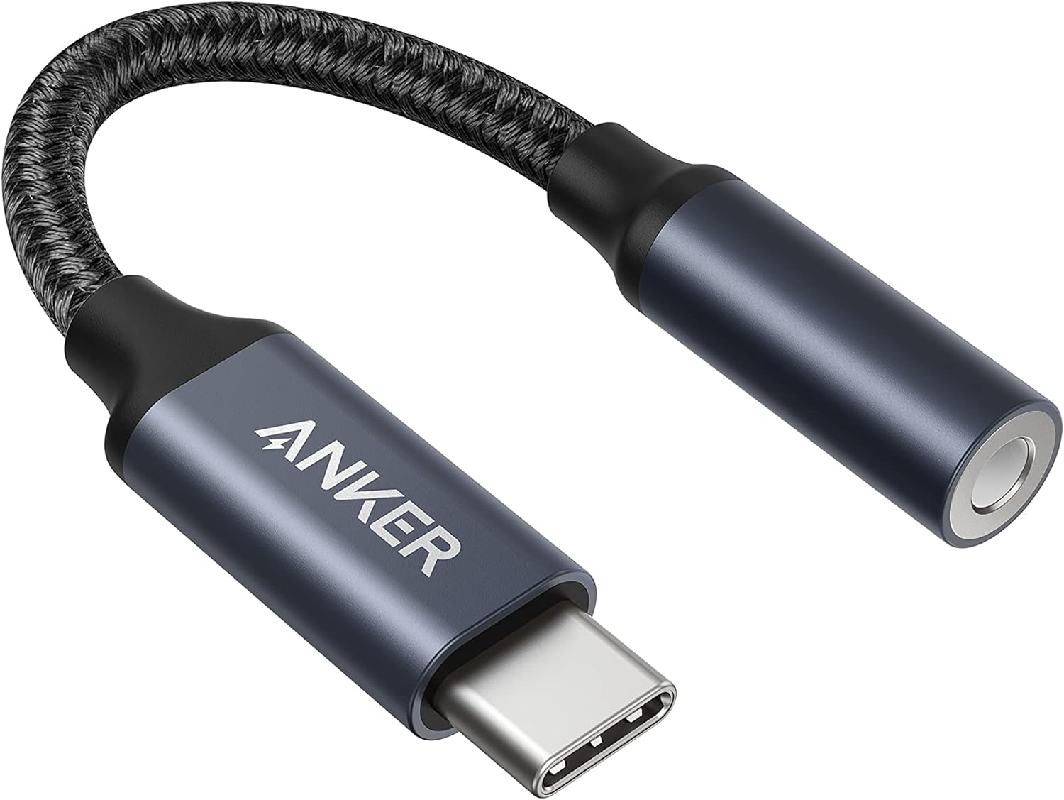 Front. Anker - Anker USB C to 3.5mm Audio Adapter - Black.