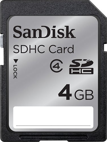 Front Standard. SANDISK CORPORATION - 4GB Secure Digital High Capacity (SDHC) Memory Card.