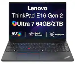 Lenovo - Upgraded - ThinkPad E16 Gen 2 Laptop 16.0 FHD Display (Intel Ultra 7 155U, 64GB DDR5, 2TB PCIe SSD, Win 11 Pro) - Black