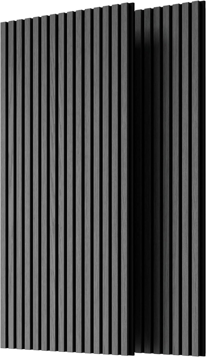 Alt View 1. MOOSOO - 2PCS Wood Slat Acoustic Panels, 45.27"x23.62" 3D Sound Absorbing Wall Panels for Wall & Ceiling for Home Office - Gray.