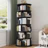 Aheaplus - 6-Tier Rotating Bookshelf Tower - 360° Revolving Narrow Corner Organizer for Small Spaces, Bedroom & Office - White