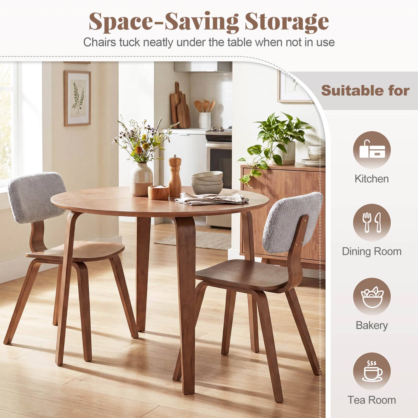 Space-Saving Storage  
Chairs tuck neatly under the table when not in use  

Suitable for  
Kitchen  
Dining Room  
Bakery  
Tea Room