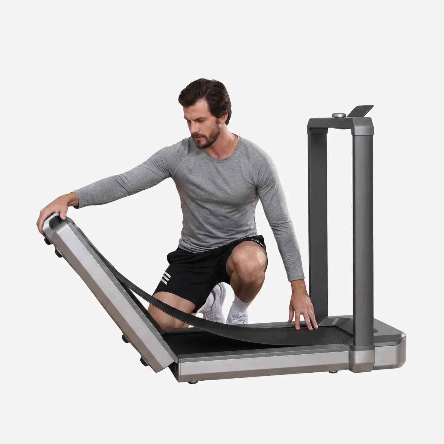 Alt View 3. WalkingPad - WALKINGPAD X25 DOUBLE-FOLD RUNNING TREADMILL - Silver Gray.