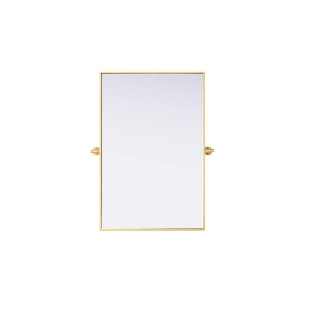 Alt View 6. Elegant Kitchen and Bath - Amoura 24X36 Pivot Mirror In Brass - Brass.