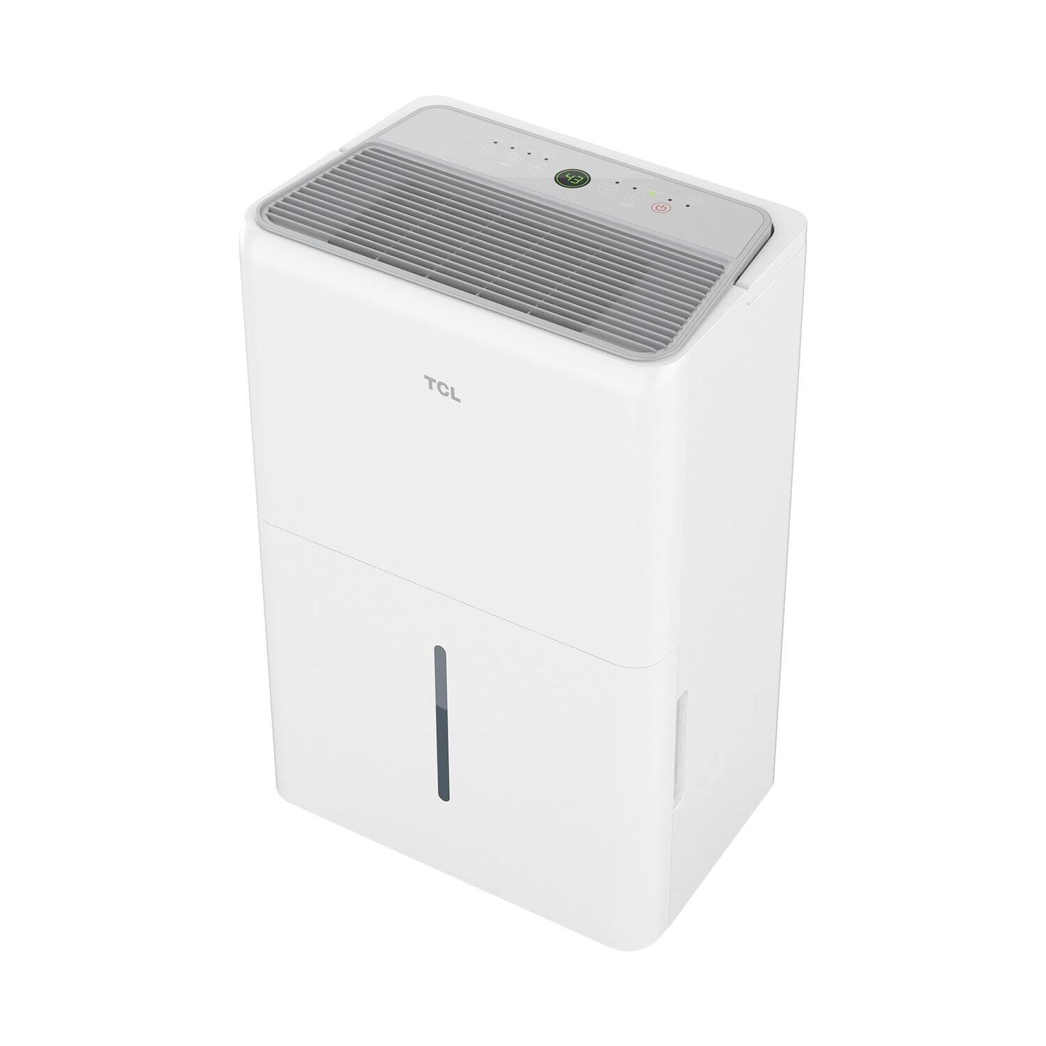 Alt View 4. TCL - TCL 50 Pint 4500 Sq. Ft. Portable Dehumidifier, ENERGY STAR® Certified, Quiet Operation, Bucket or Continuous Drain - White.