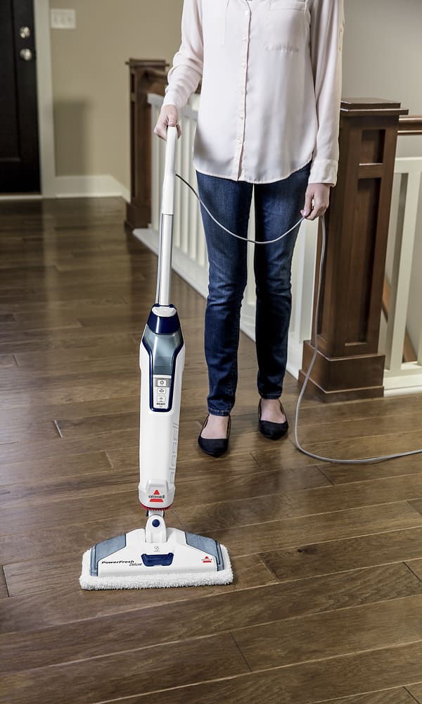 Alt View 12. BISSELL - PowerFresh Deluxe Corded Steam Mop - Brite White/Saphire Waltz.